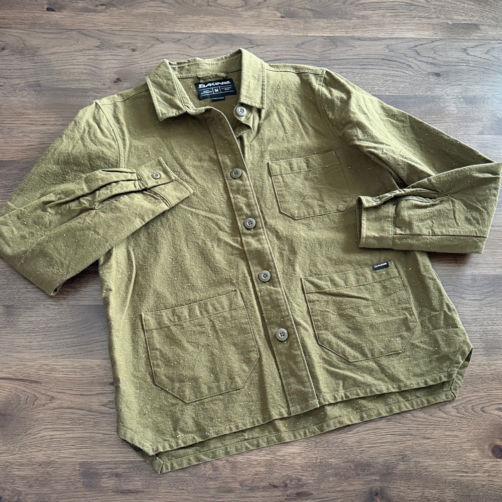DAKINE Women's Olive Green Speckled Button Down Medium Shirt - Picture 7 of 12